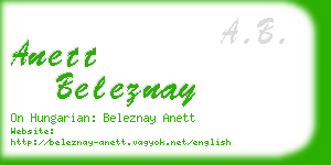 anett beleznay business card